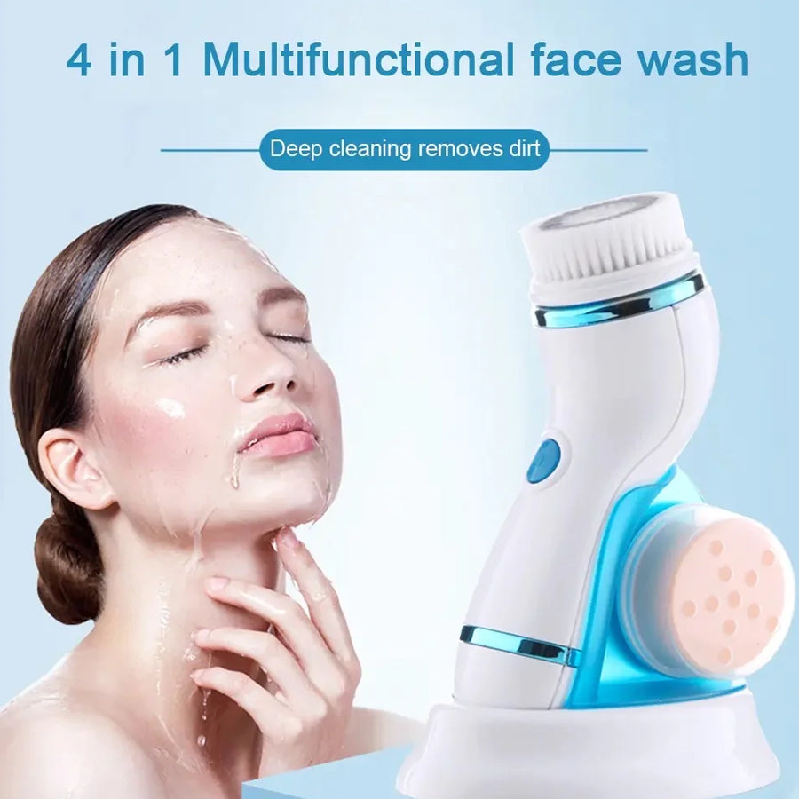 4 in 1 Facial Cleansing Brush Electric Face Massager Rechargeable