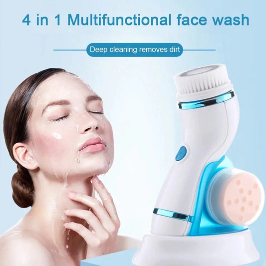 4 in 1 Facial Cleansing Brush Electric Face Massager Rechargeable