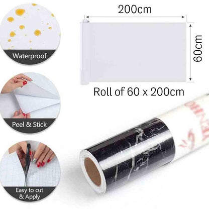 Self Adhesive Marble Sheet  | Anti Oil & Heat Resistant (2ft x 6.5ft)