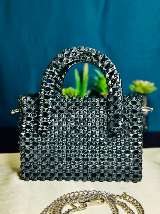 BLACK DIAMOND STONE HANDMADE BAG