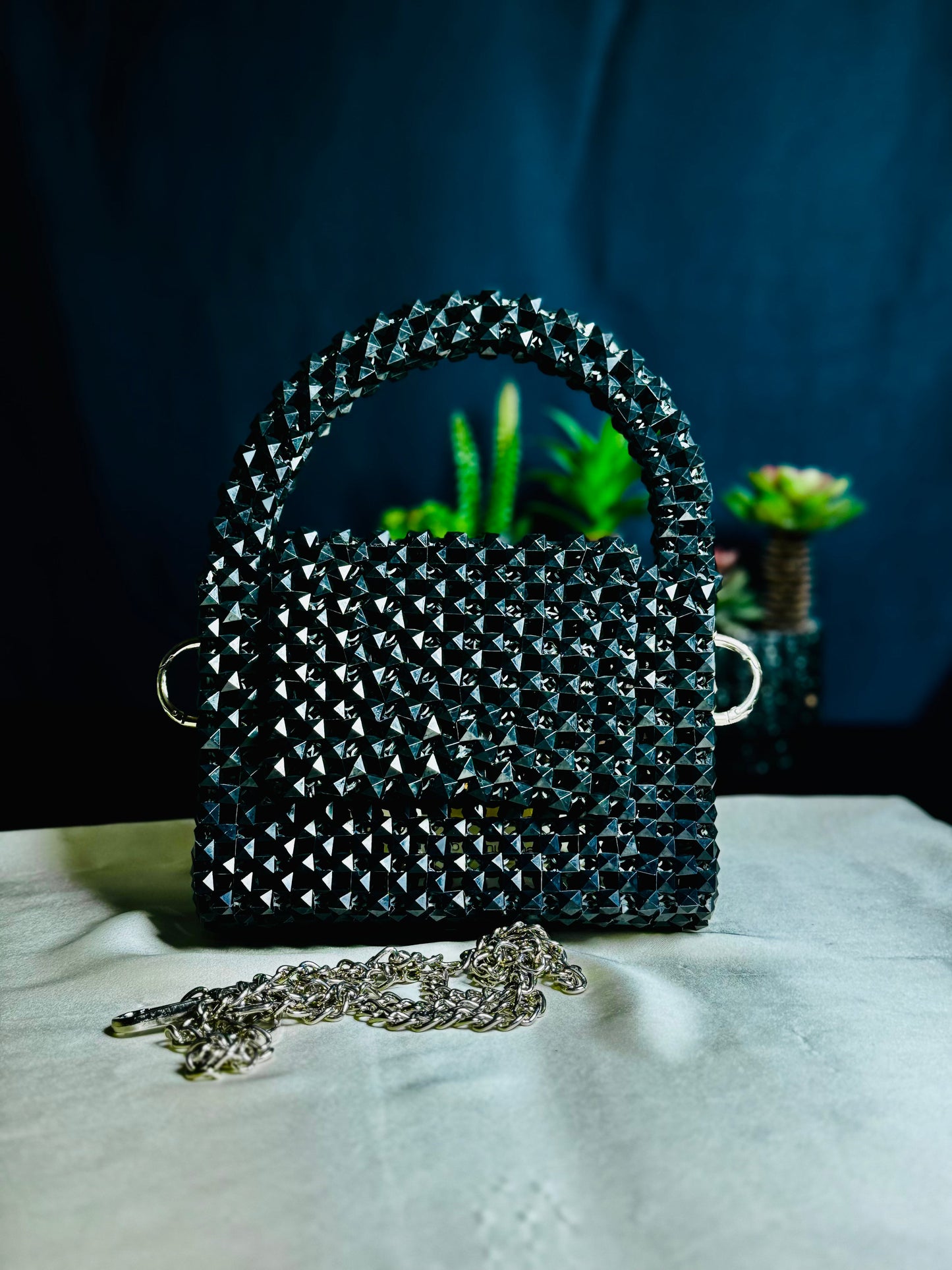 SQUARE STONE HANDMADE BAG