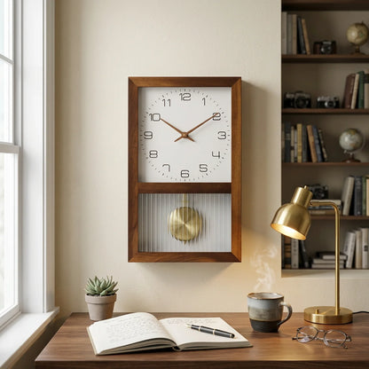 Japanese Natural Wooden Silent Pendulum Clock